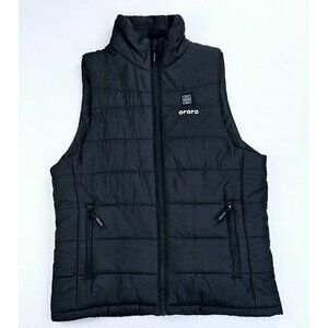 Ororo Size Medium Men's Black Embroidered Chest Logo Puffy Vest NO Battery